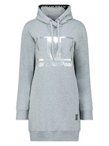 Canadian Peak Sukienka dresowa w kolorze szarym rozmiar: XL. Szare sukienki Canadian Peak, na co dzień, xl, bez wzorów, z dresówki, bez kołnierzyka, bez ramiączek, mini, proste. Za 104,99 zł.