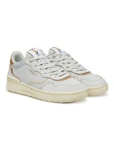 Pepe Jeans FOOTWEAR Skórzane sneakersy "Chester Distress" w kolorze złoto-białym rozmiar: 38. Białe trampki Pepe Jeans FOOTWEAR, bez wzorów, z jeansu, bez zapięcia. Za 130,99 zł.