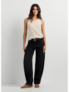 Pepe Jeans Top "Coral" w kolorze kremowym rozmiar: XL. Brązowe topy Pepe Jeans, xl, bez wzorów, z jeansu, bez kołnierzyka, bez ramiączek. Za 74,46 zł.