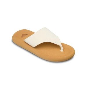 Sandały klapki japonki damskie SAMOLO. Białe klapki Roxy, bez wzorów, bez obcasa. Za 149,99 zł.