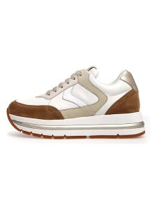Voile Blanche Sneakersy w kolorze biało-beżowo-brązowym rozmiar: 40. Białe trampki Voile Blanche, bez wzorów, bez zapięcia. Za 440,28 zł.