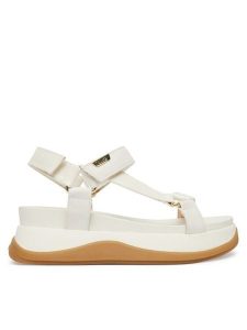 Liu Jo Sandały Fiona 04 BA6089 EX246 Écru. Sandały Liu Jo, bez wzorów, ze skóry, bez obcasa, na płaskiej podeszwie, bez zapięcia. Za 599,99 zł.