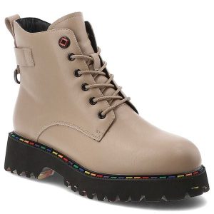 Beżowe Trapery Artiker Modne Buty Damskie. Brązowe buty zimowe ARTIKER, ze skóry, bez obcasa, bez zapięcia. Za 288,99 zł.