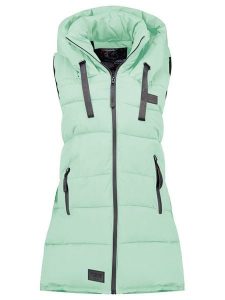 Geographical Norway Kamizelka pikowana "Dolbar" w kolorze jasnozielonym rozmiar: L. Zielone kamizelki Geographical Norway, l, bez wzorów, bez kołnierzyka, bez ramiączek, bez kaptura. Za 240,43 zł.