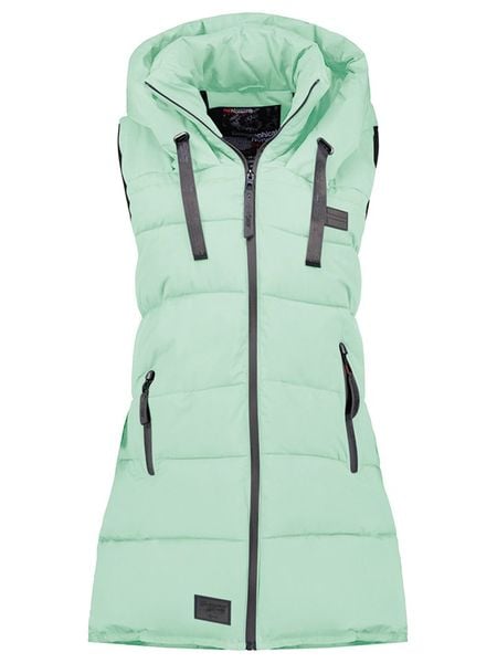 Geographical Norway Kamizelka pikowana "Dolbar" w kolorze jasnozielonym rozmiar: L. Zielone kamizelki Geographical Norway, l, bez wzorów, bez kołnierzyka, bez ramiączek, bez kaptura. Za 240,43 zł.