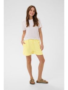 SAINT TROPEZ Szorty dresowe w kolorze żółtym rozmiar: L. Żółte szorty Saint Tropez, bez wzorów, z dresówki, z podwyższonym stanem. Za 104,95 zł.