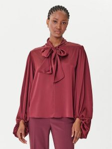 Rinascimento Bluzka CFC0126202003 Bordowy Loose Fit. Czerwone bluzki Rinascimento, xs, bez wzorów, z syntetyku, bez kołnierzyka, bez ramiączek. Za 309,99 zł.