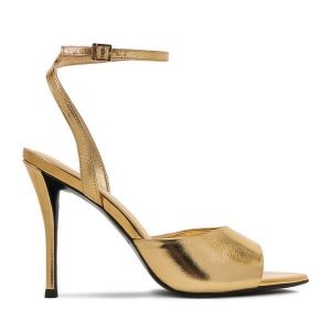 Sandały Eva Minge. Żółte sandały Eva Minge, bez wzorów, bez obcasa, na szpilce, bez zapięcia. Za 429,99 zł.