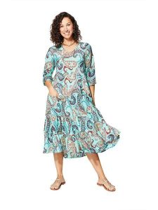 Aller Simplement Sukienka w kolorze błękitno-czerwonym rozmiar: 38/40. Niebieskie sukienki Aller Simplement, bez wzorów, klasyczne, bez kołnierzyka, bez ramiączek, midi. Za 65,99 zł.