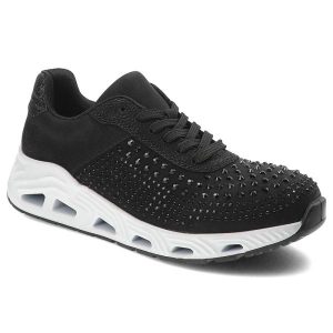 Czarne Sneakersy Rieker Stylowe Obuwie Damskie. Czarne czółenka Rieker, bez wzorów, ze skóry ekologicznej, bez obcasa, na koturnie, bez zapięcia. Za 349,00 zł.
