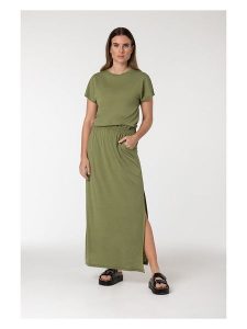 Super.natural Sukienka "Feel Good" w kolorze khaki rozmiar: S. Brązowe sukienki super.natural, s, bez wzorów, z wełny, bez kołnierzyka, bez ramiączek, maxi. Za 173,99 zł.