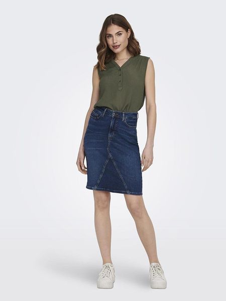 ONLY Top "Jette" w kolorze khaki rozmiar: 34. Brązowe topy ONLY, bez wzorów, z wiskozy, bez kołnierzyka, bez ramiączek. Za 37,30 zł.