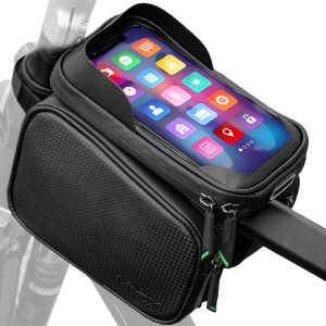 Sakwa rowerowa na ramę VAYOX VA0168 z etui na telefon. Czarne torebki klasyczne VAYOX, bez wzorów, bez dodatków. Za 64,90 zł.