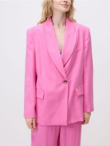 Marynarka oversize z modalem - różowy. Czerwone marynarki i żakiety Reserved, l, bez wzorów, z tkaniny. Za 259,99 zł.