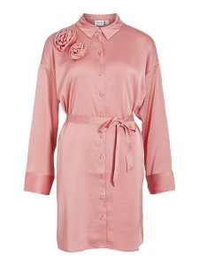 Vila Sukienka w kolorze jasnoróżowym rozmiar: 42. Różowe sukienki Vila, na co dzień, bez wzorów, z tkaniny, bez kołnierzyka, bez ramiączek, mini, proste. Za 53,17 zł.