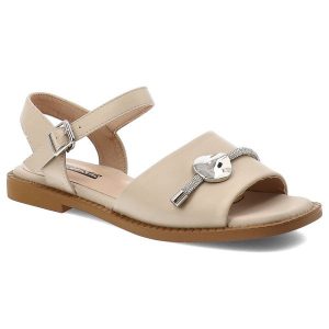 Sandały damskie Artiker, cholewka ze skóry naturalnej licowej pasek wokół kostki z regulacją na klamrę, beżowe, 58C1605. Brązowe sandały ARTIKER, bez wzorów, ze skóry, bez obcasa, bez zapięcia. Za 189,00 zł.