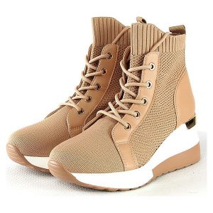 Foreverfolie Sneakersy w kolorze jasnobrązowo-białym rozmiar: 37. Białe trampki Foreverfolie, bez wzorów, z materiału, za kostkę, bez zapięcia. Za 91,95 zł.