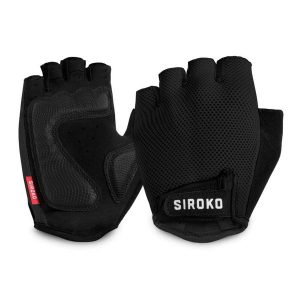 Rękawiczki rowerowe unisex SIROKO Aero. Czarne rękawiczki SIROKO, bez wzorów, z nylonu. Za 135,00 zł.