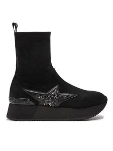 Liu Jo Botki Dreamy 06 BF4043 TX429 Czarny. Czarne botki Liu Jo, bez wzorów, z materiału, bez obcasa, na płaskiej podeszwie, bez zapięcia. Za 579,99 zł.