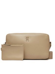 Tommy Hilfiger Torebka AW0AW16439 Beżowy. Brązowe listonoszki TOMMY HILFIGER, bez wzorów, ze skóry, bez dodatków. Za 209,99 zł.