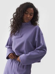 4F Bluza w kolorze fioletowym rozmiar: L. Różowe bluzy 4f, l, bez wzorów, bez kaptura. Za 79,03 zł.