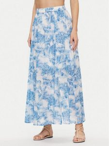Iconique Spódnica maxi Lily IC24-053 Niebieski Regular Fit. Niebieskie spódnice Iconique, m, bez wzorów, z bawełny, maxi. Za 189,99 zł.