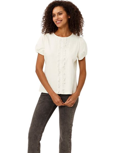 Heine Koszulka w kolorze kremowym rozmiar: 40. Brązowe bluzki Heine, z aplikacjami, z bawełny, bez kołnierzyka, bez ramiączek. Za 39,31 zł.