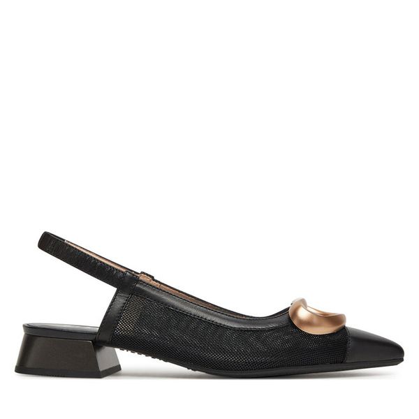 Sandały Hispanitas. Czarne sandały Hispanitas, bez wzorów, bez obcasa, na płaskiej podeszwie, bez zapięcia. Za 389,99 zł.