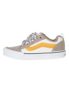 Vans Skórzane sneakersy w kolorze beżowo-pomarańczowym rozmiar: 36,5. Brązowe trampki Vans, bez wzorów, bez zapięcia. Za 144,92 zł.