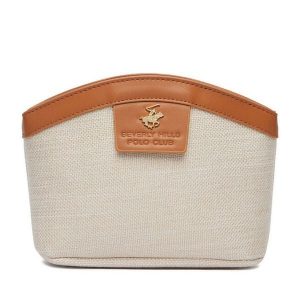 Kosmetyczka Beverly Hills Polo Club. Brązowe kosmetyczki Beverly Hills Polo Club, bez wzorów, z materiału. Za 79,99 zł.