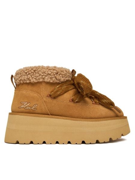 KARL LAGERFELD Śniegowce KL48632 Brązowy. Brązowe buty zimowe KARL LAGERFELD, ze skóry, bez obcasa, bez zapięcia. Za 699,99 zł.