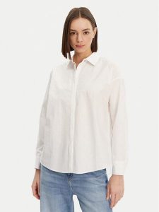 Guess Koszula W5GH42 WGWS0 Biały Comfort Fit. Białe koszule Guess, s, z aplikacjami, z bawełny, bez kołnierzyka, bez ramiączek. Za 299,99 zł.