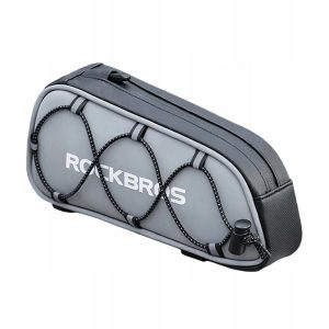Torba rowerowa Rockbros na ramę odblaskowa saszetka 0,9 L. Szare nerki i saszetki ROCKBROS, bez wzorów, z lakierowanej skóry. Za 54,99 zł.