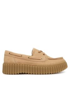 Clarks Półbuty Torhill Boat 26186301 Beżowy. Brązowe półbuty Clarks, bez wzorów, ze skóry, bez obcasa, na płaskiej podeszwie, bez zapięcia. Za 441,99 zł.