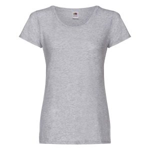 Oryginalna Koszulka Damska. Szare bluzki FRUIT OF THE LOOM, xl, bez wzorów, sportowe, bez kołnierzyka, bez ramiączek. Za 28,99 zł.