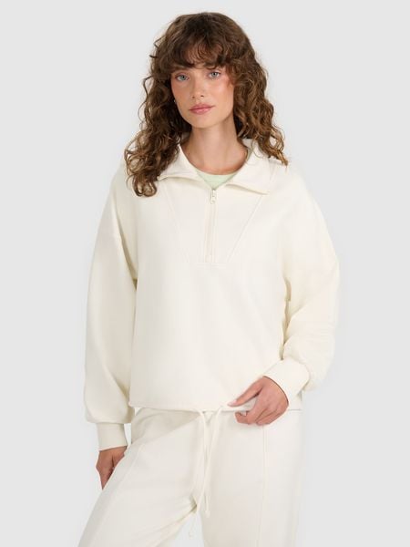 4F Bluza dresowa nierozpinana bez kaptura damska - beżowa XL. Brązowe bluzy 4f, xl, bez wzorów, z bawełny, bez kaptura. W wyprzedaży za 69,99 zł.