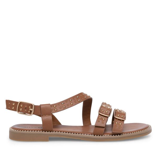 Sandały Jenny Fairy. Brązowe sandały Jenny Fairy, bez wzorów, bez obcasa, na płaskiej podeszwie, bez zapięcia. Za 99,99 zł.