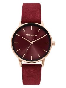 Tamaris Zegarek kwarcowy w kolorze bordowo-różowozłotym rozmiar: onesize. Czerwone, analogowe zegarki Tamaris. Za 172,95 zł.