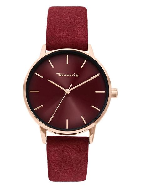 Tamaris Zegarek kwarcowy w kolorze bordowo-różowozłotym rozmiar: onesize. Czerwone, analogowe zegarki Tamaris. Za 183,15 zł.
