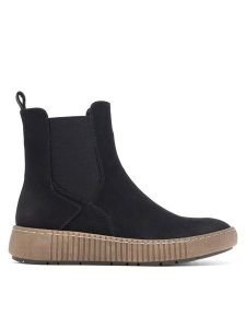 Go Soft Botki WS5586-07 Czarny. Czarne botki Go Soft, bez wzorów, z materiału, bez obcasa, na płaskiej podeszwie, bez zapięcia. Za 179,99 zł.