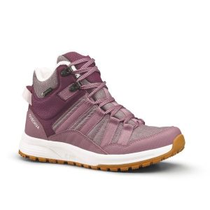 Buty turystyczne damskie Quechua NH500 Mid wodoodporne. Brązowe buty trekkingowe QUECHUA, bez zapięcia. Za 219,99 zł.