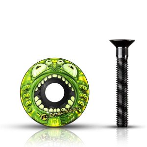 Czapka górna Riesel Design Stem Monster. Zielone czapki RIESEL DESIGN, bez wzorów, z materiału. Za 147,00 zł.
