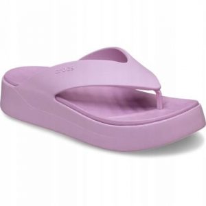 Japonki Dla Dorosłych Crocs Getaway Platform Flip. Niebieskie klapki Crocs, bez wzorów, z materiału, bez obcasa. Za 199,99 zł.