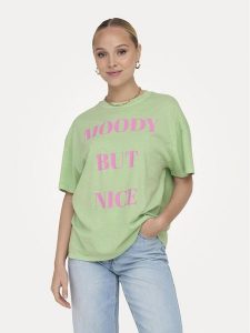 ONLY T-Shirt Rilly 15316994 Zielony Regular Fit. Zielone t-shirty ONLY, xs, bez wzorów, z bawełny, bez kołnierzyka, bez ramiączek. Za 99,99 zł.