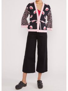 Blutsgeschwister Kardigan "Mingle Mangleartistic" w kolorze jasnoróżowo-czarnym rozmiar: M. Czarne kardigany Blutsgeschwister, z bawełny. Za 194,15 zł.