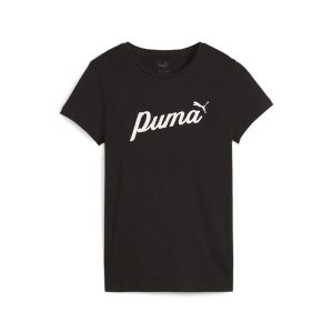 Damska koszulka ESS+ Script PUMA Black. Białe bluzki Puma, s, bez wzorów, sportowe, bez kołnierzyka, bez ramiączek. Za 85,00 zł.