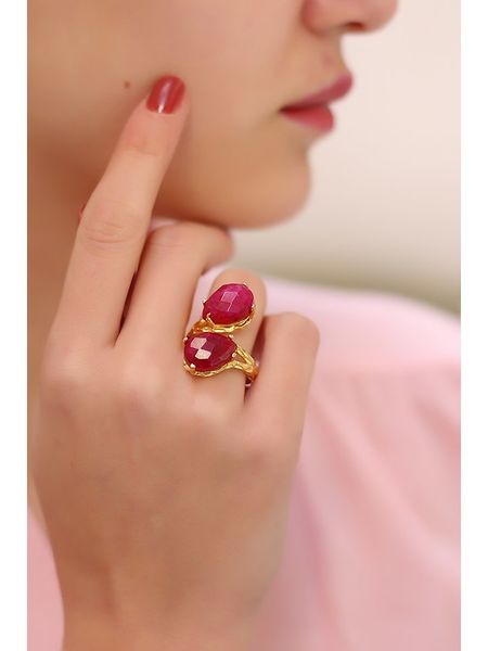 Pierres delicates Pozłacany pierścionek z agatami rozmiar: onesize. Żółte pierścionki Pierres delicates, z agatem, pozłacane. Za 87,40 zł.