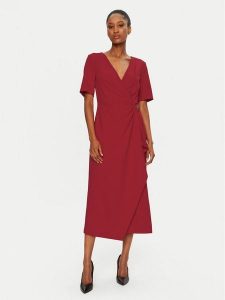DKNY Sukienka koktajlowa DD4H1B66 Czerwony Slim Fit. Czerwone kombinezony DKNY, bez wzorów, z syntetyku, wizytowe, bez kołnierzyka, bez ramiączek. Za 379,99 zł.