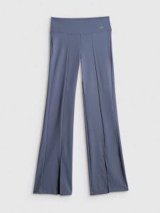 4F Spodnie do jogi z rozszerzanymi nogawkami damskie - niebieskie XL. Niebieskie spodnie dresowe 4f, bez wzorów, ze skóry, z podwyższonym stanem, długie. Za 169,99 zł.