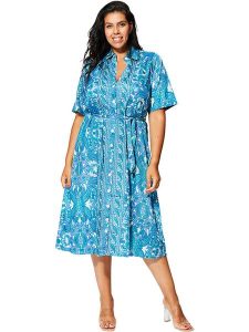 Aller Simplement Sukienka w kolorze niebiesko-białym rozmiar: 42/44. Niebieskie sukienki Aller Simplement, na co dzień, bez wzorów, z tkaniny, bez kołnierzyka, bez ramiączek, midi, proste. Za 154,43 zł.